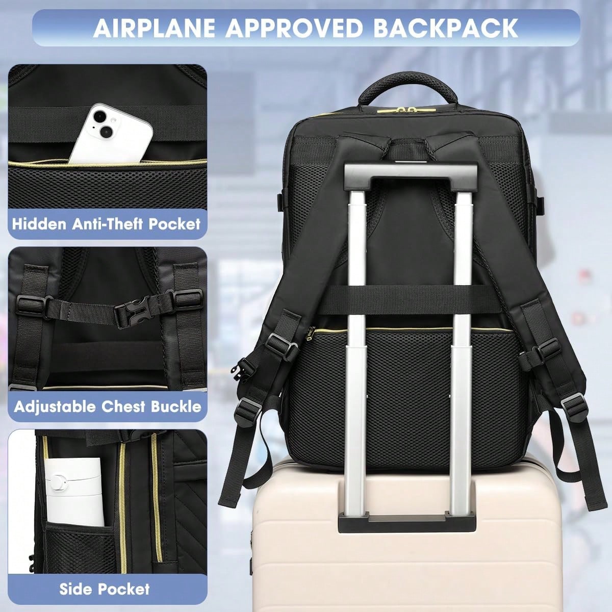 대형 기내용 여행 백팩 - 여성 남성용 비행기 탑승 가 - Travel Backpack Anti Theft 리뷰 및 가격
