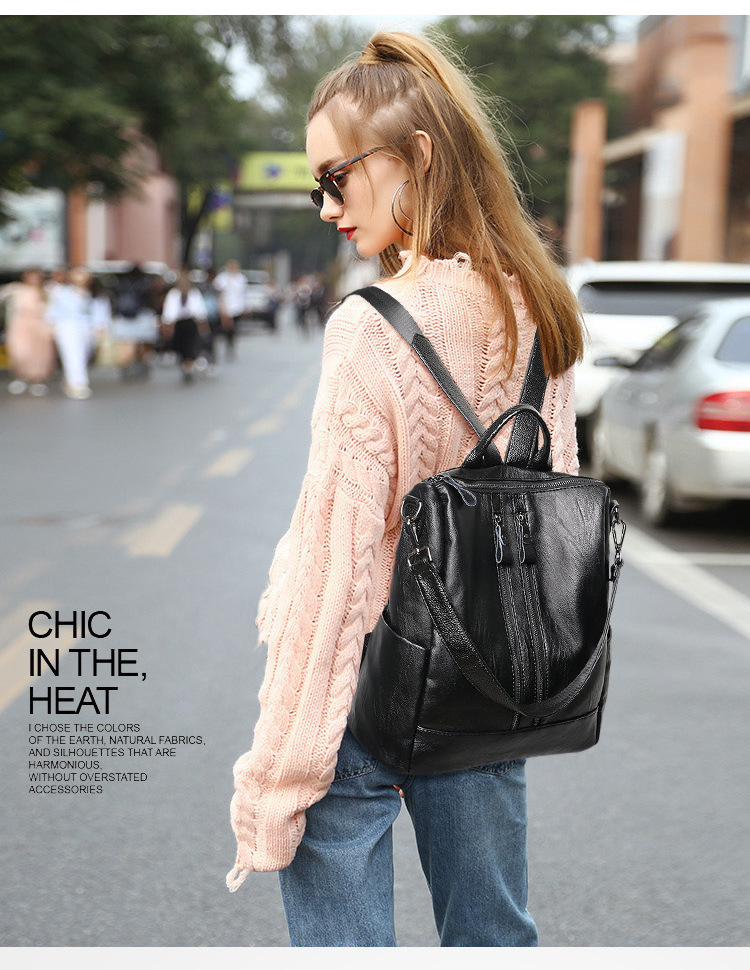 여성 부드러운 가죽 배낭 학교 블랙 캐주얼 다기능 대학 - Canvas Backpack Casual 리뷰 및 가격